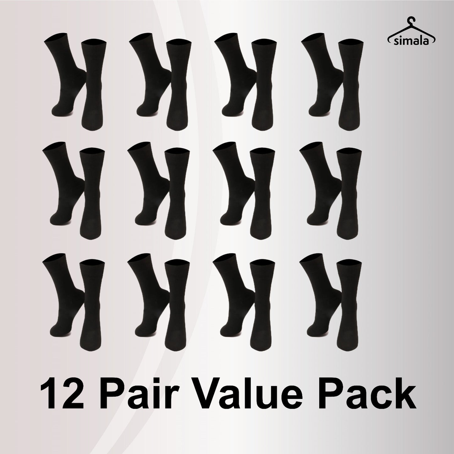 Mens Black Socks 12 Pairs Cotton Rich Socks Mens