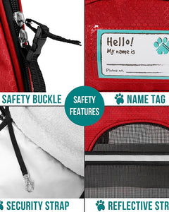 Airline Approved Pet Carrier for Cat, Soft Sided Dog Carrier for Small Dogs, Cat Travel Supplies Accessories for Indoor Cats, Ventilated Pet Carrying Bag Medium Large Kitten Puppy, Small Red