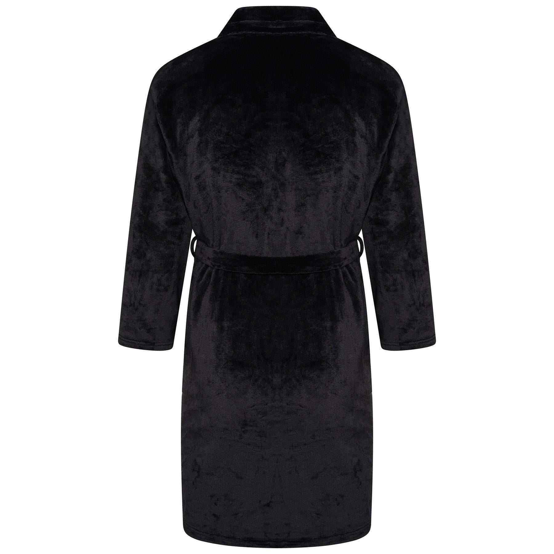 Mens Flannel Fleece Bathrobe Warm Soft Dressing Gown Bath Robe Shawl Collar