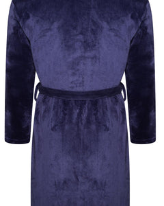Mens Flannel Fleece Bathrobe Warm Soft Dressing Gown Bath Robe Shawl Collar