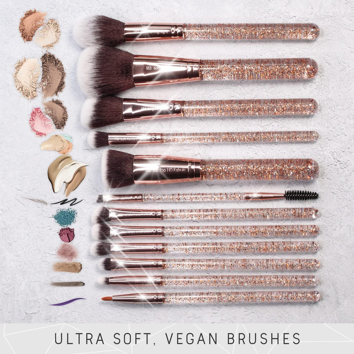 Beauty 15PCS Award Winning Glitter Makeup Brushes