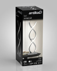 Chrome Swirl LED Table Lamp