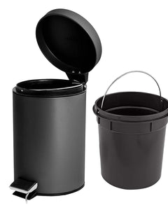 3 Litre Bathroom Pedal Rubbish Waste Bin and Toilet Brush Holder Set