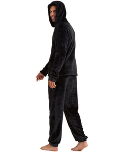 Snuggaroo Mens Soft Fleece Hooded Pjs Pyjama Bottoms Top Loungewear Set