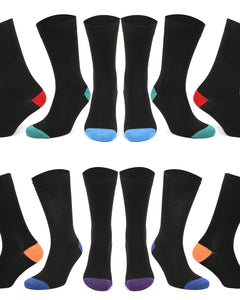 Mens Black Socks 12 Pairs Cotton Rich Socks Mens