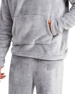 Snuggaroo Mens Soft Fleece Hooded Pjs Pyjama Bottoms Top Loungewear Set