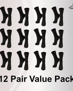 Mens Black Socks 12 Pairs Cotton Rich Socks Mens