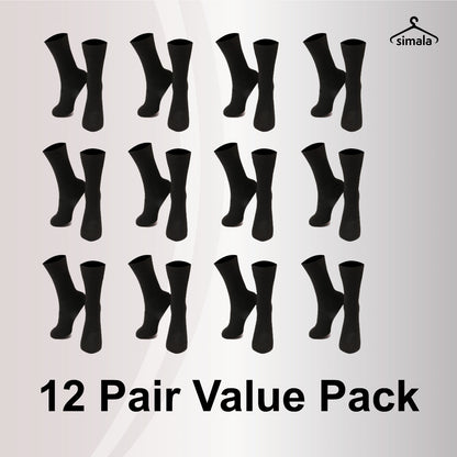Mens Black Socks 12 Pairs Cotton Rich Socks Mens