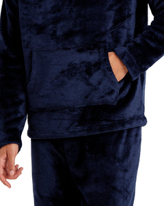 Snuggaroo Mens Soft Fleece Hooded Pjs Pyjama Bottoms Top Loungewear Set