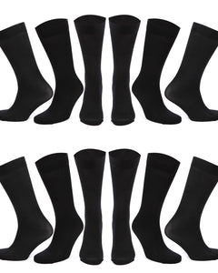 Mens Black Socks 12 Pairs Cotton Rich Socks Mens