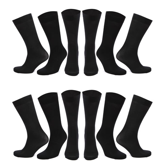 Mens Black Socks 12 Pairs Cotton Rich Socks Mens