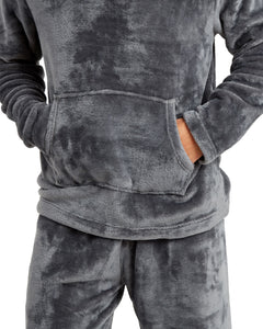 Snuggaroo Mens Soft Fleece Hooded Pjs Pyjama Bottoms Top Loungewear Set