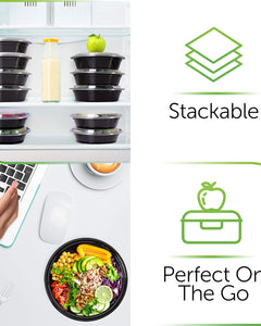 [30-Pack] Meal Prep Containers Reusable - Batch Cooking Plastic Food Containers with Lids - Microwavable Freezer Dishwasher Safe - Takeaway Lunch Box
