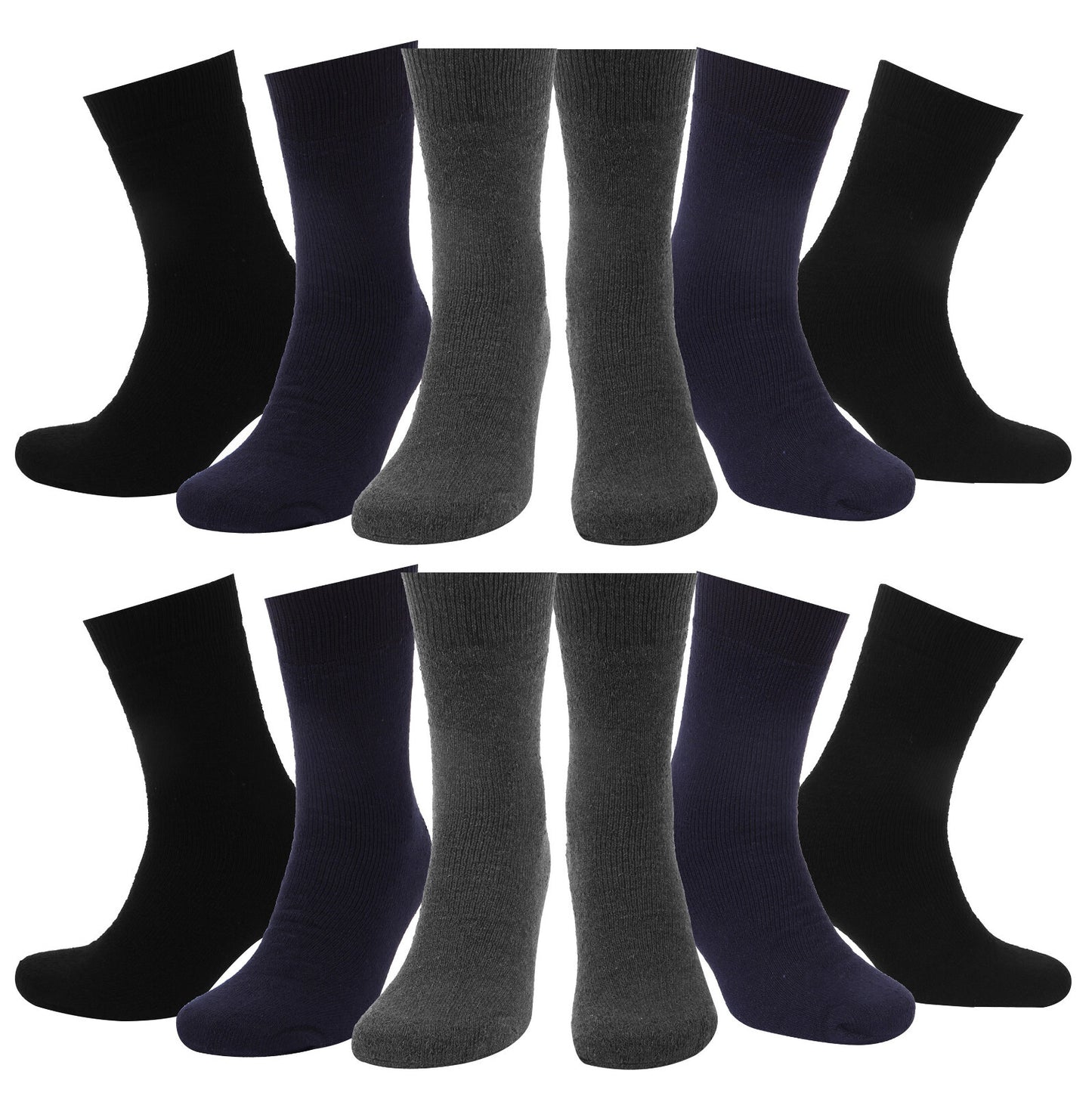 Mens Black Socks 12 Pairs Cotton Rich Socks Mens