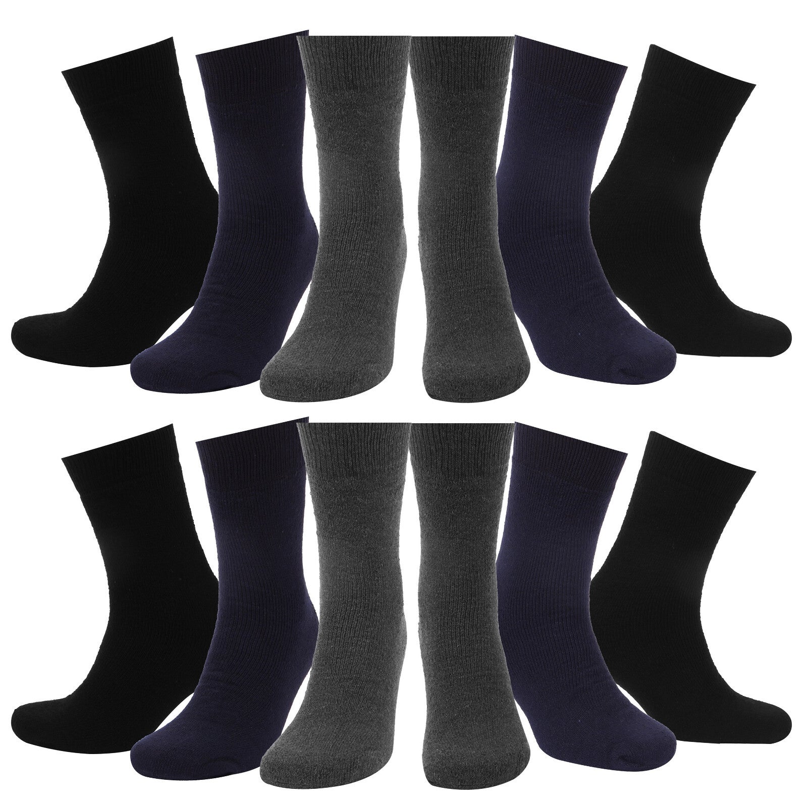Mens Black Socks 12 Pairs Cotton Rich Socks Mens