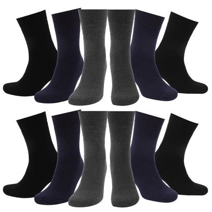 Mens Black Socks 12 Pairs Cotton Rich Socks Mens