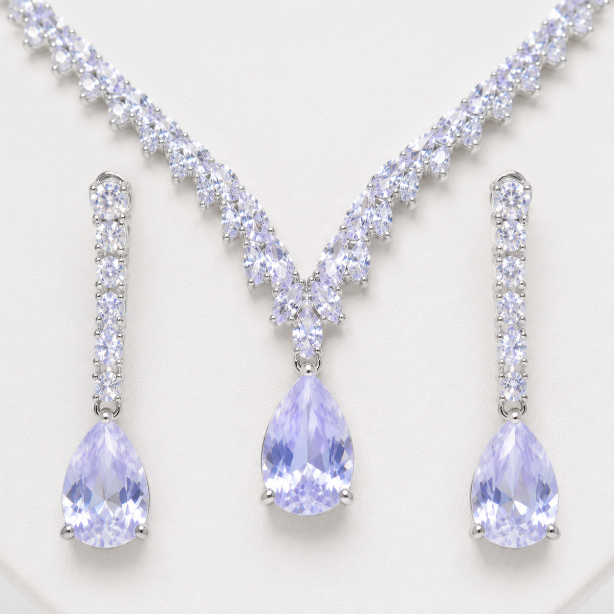 Celeste Teardrop Crystal Necklace & Earring Set