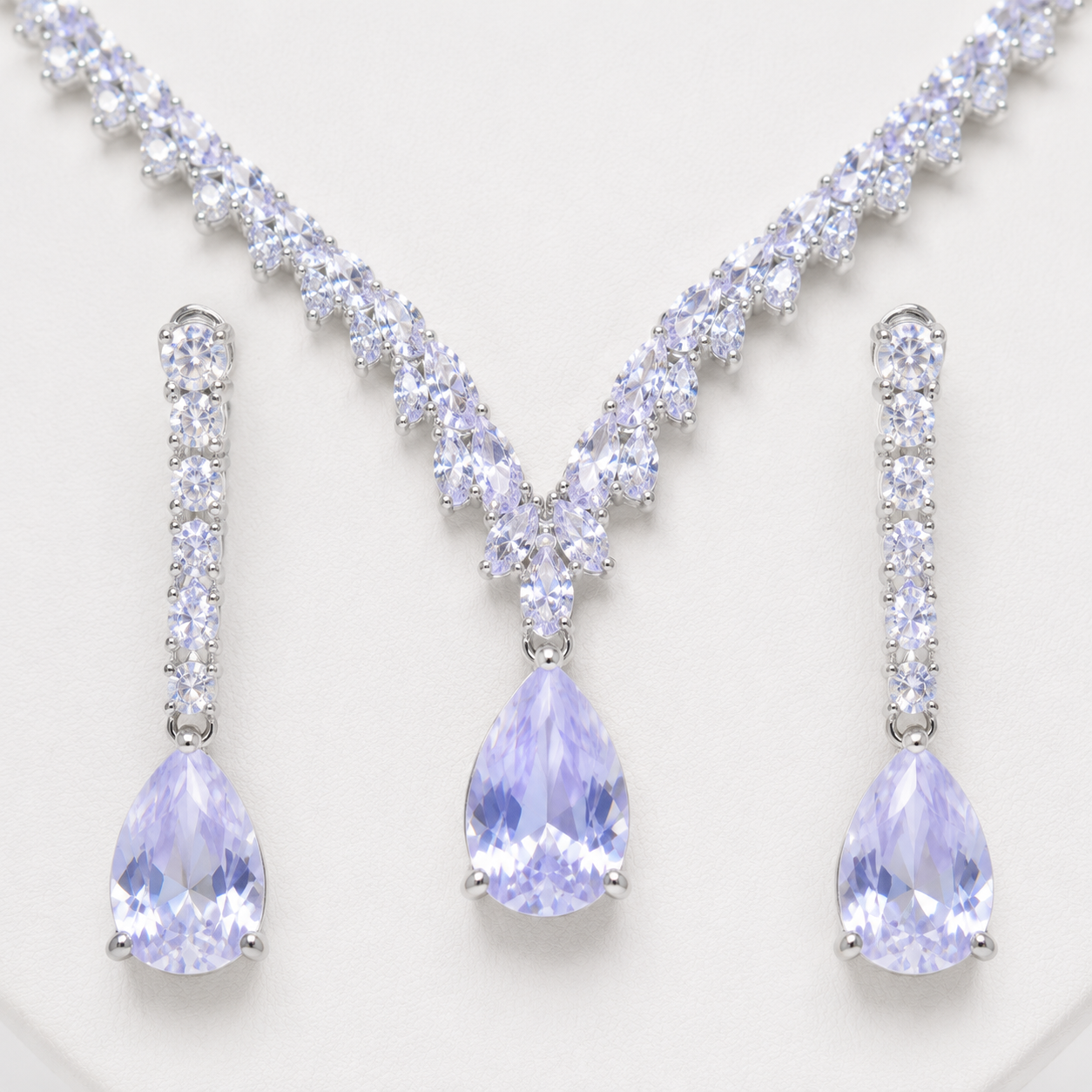 Celeste Teardrop Crystal Necklace & Earring Set