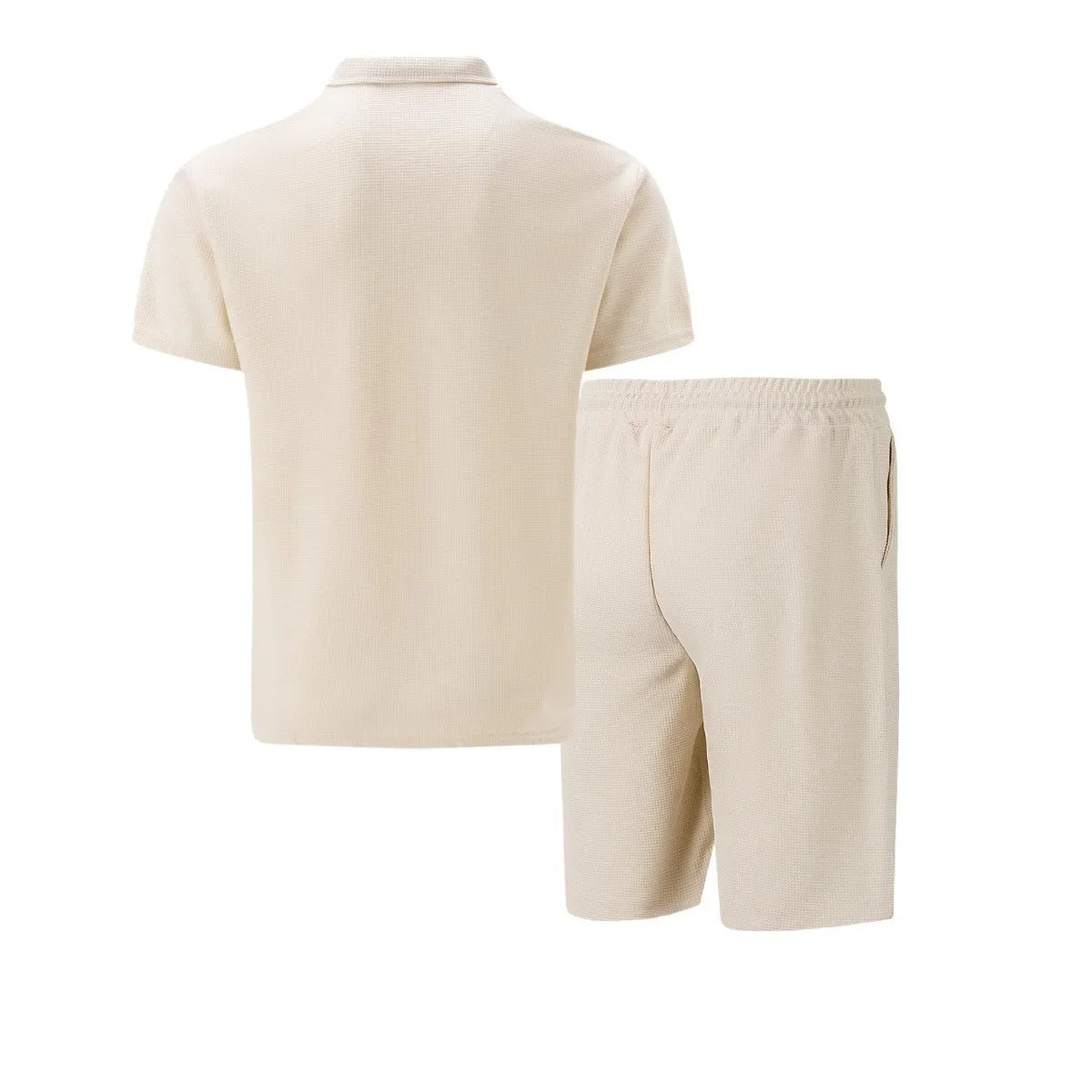 Men’s Zipper Polo Shirt & Shorts Set