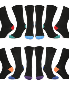 Mens Black Socks 12 Pairs Cotton Rich Socks Mens