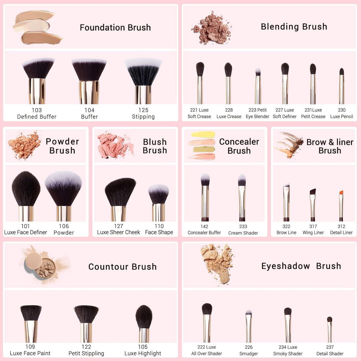 25PCS Professional Makeup Brushes Set