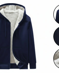 Mens Sherpa Fleece Fur Lined Winter Hoodie Warm Jacket Thick Hooded Full Zip