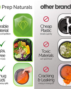 [30-Pack] Meal Prep Containers Reusable - Batch Cooking Plastic Food Containers with Lids - Microwavable Freezer Dishwasher Safe - Takeaway Lunch Box