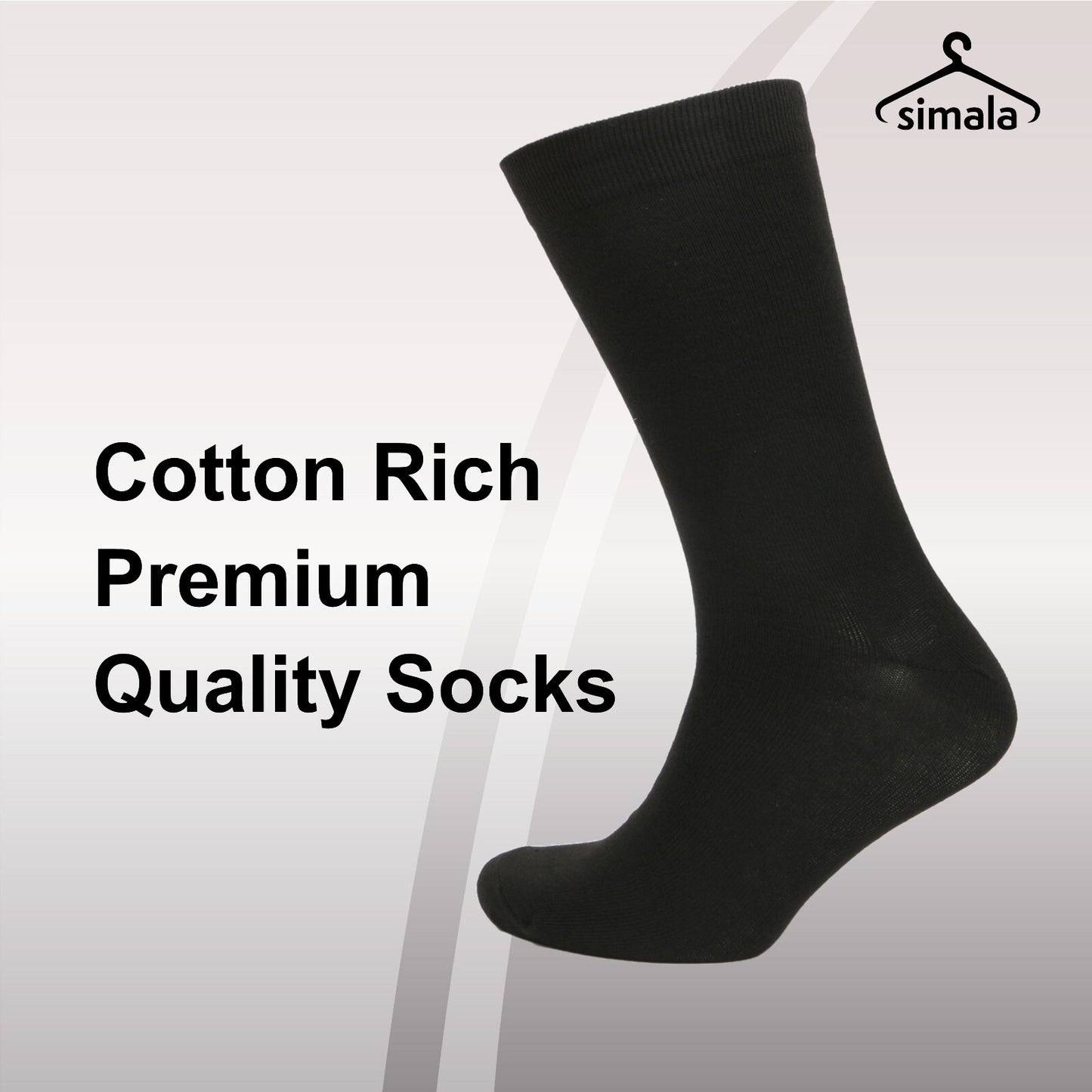 Mens Black Socks 12 Pairs Cotton Rich Socks Mens