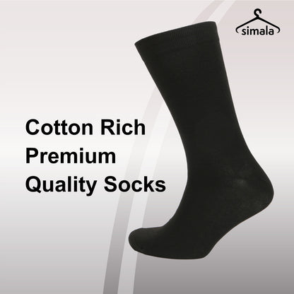 Mens Black Socks 12 Pairs Cotton Rich Socks Mens