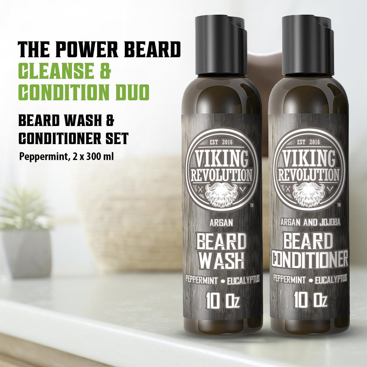 Natural Beard Wash & Beard Conditioner with Argan & Jojoba Oils
