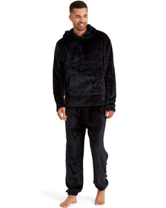 Snuggaroo Mens Soft Fleece Hooded Pjs Pyjama Bottoms Top Loungewear Set
