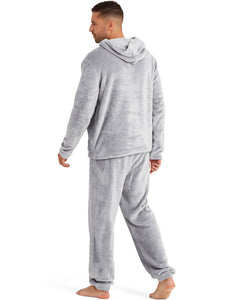 Snuggaroo Mens Soft Fleece Hooded Pjs Pyjama Bottoms Top Loungewear Set