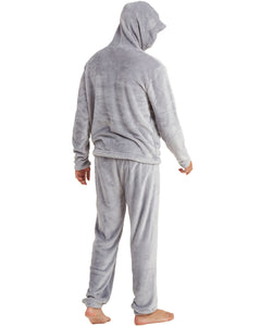 Snuggaroo Mens Soft Fleece Hooded Pjs Pyjama Bottoms Top Loungewear Set