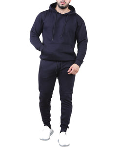Mens Tracksuit Set Fleece Hoodie Top Bottoms Jogging Joggers Gym Pullover
