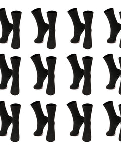 Mens Black Socks 12 Pairs Cotton Rich Socks Mens