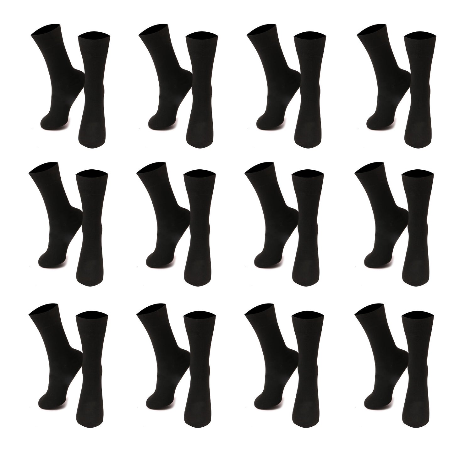 Mens Black Socks 12 Pairs Cotton Rich Socks Mens