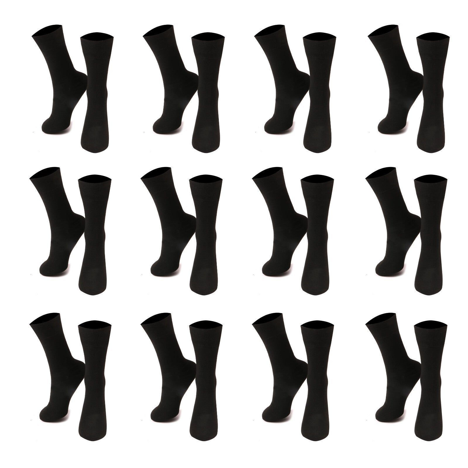 Mens Black Socks 12 Pairs Cotton Rich Socks Mens