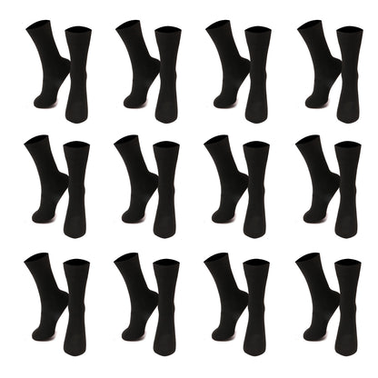 Mens Black Socks 12 Pairs Cotton Rich Socks Mens