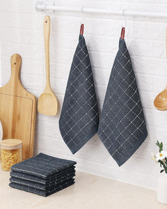 100% Cotton Terry Kitchen Dish Cloths, Ultra Soft and Absorbent Dish Towels for Kitchen, Suitable for Drying and Washing Dishes, 6 Pack, 12 X 12 Inches, Dark Grey
