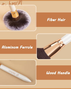 Professional Makeup Brushes Set (12Pcs), Pearl Flash Handles, Comfortable to Hold and Easy to Use. Full Face Travel Make up Brushes Set Professional with Case