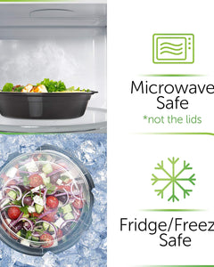 [30-Pack] Meal Prep Containers Reusable - Batch Cooking Plastic Food Containers with Lids - Microwavable Freezer Dishwasher Safe - Takeaway Lunch Box