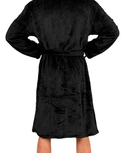 Mens Flannel Fleece Bathrobe Warm Soft Dressing Gown Bath Robe Shawl Collar