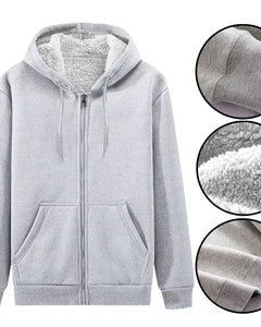 Mens Sherpa Fleece Fur Lined Winter Hoodie Warm Jacket Thick Hooded Full Zip