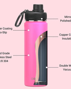 DRINCO® 22oz Stainless Steel Sport Water Bottle - Island Pink