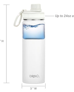 DRINCO® 22oz Stainless Steel Sport Water Bottle - Artic White
