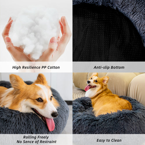 Fluffy Washable Pet Bed for Cats & Dogs