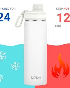 DRINCO® 22oz Stainless Steel Sport Water Bottle - Artic White