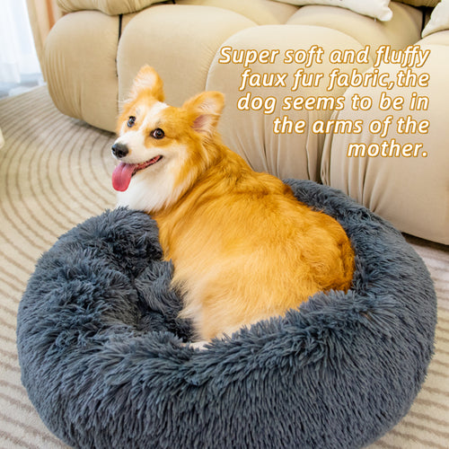 Fluffy Washable Pet Bed for Cats & Dogs