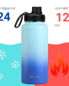 DRINCO® 32oz Stainless Steel Water Bottle -Morning Sky Blue