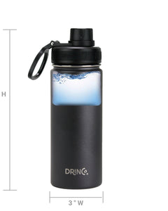 DRINCO® 18oz Stainless Steel Sport Water Bottle - Black